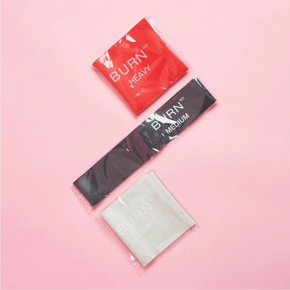 NIB Burn 60 Resistance Bands Set of 3 Light, Medium and Heavy Resistance Bands - Picture 14 of 14